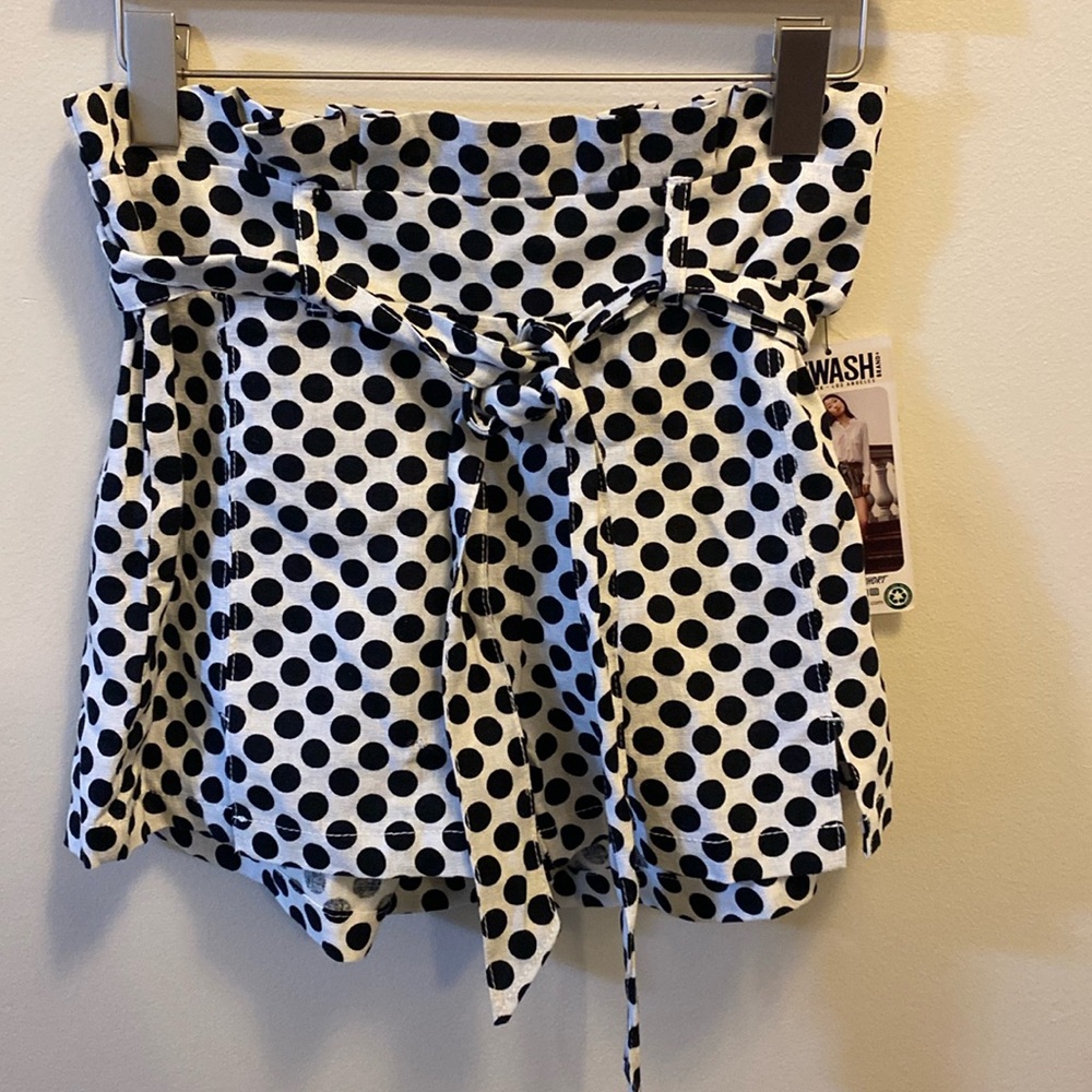 Rewash brand black & white polka dot paper bag shorts size small